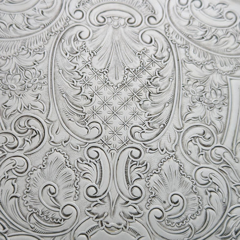 British Vintage Silver Plate Earring Decoration Tray Diameter 32cm Barker Ellis